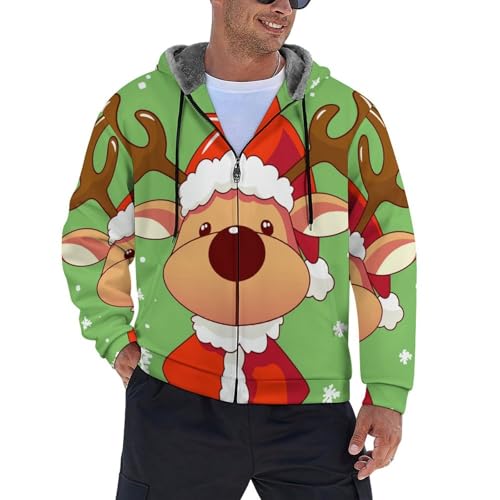 Sweat à capuche polaire homme veste chaude zippée hiver
