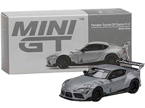 ⭐️MINI GT Pandem GR スープラ V1.0 マットグレー 左⭐️ TRUE SCALE miniatures Pandem GR Supra V1.0 Matt Gray Metallic