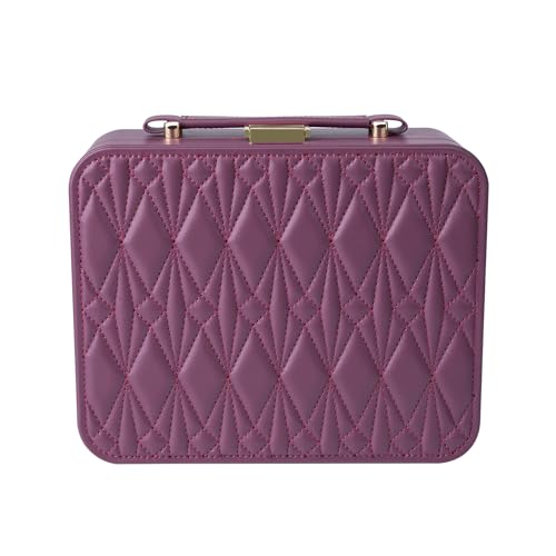 V-LAFUY Travel Jewelry Case Organizer, Large Travel Jewelry Organizer, Travel Jewelry Box and Portable Travel Jewelry Case, Burgundy Red
