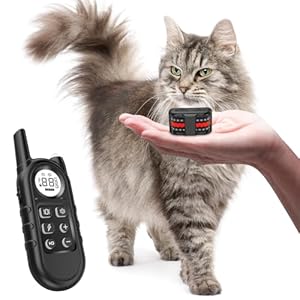 Tiniest Cat Shock Collar, Lightest Cat Training Collar with Remote for Small Cats 5-15lbs & Medium Large Cats/Puppies, Waterproof, Rechargeable, 1300ft Range (Red)