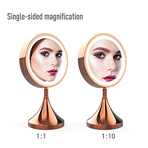 HFZY LED Make-up Spiegel Verstelbare Helderheid Touch Control Desktop Cosmetische Spiegels Draagbare 360 ° Rotatie… - Image 5