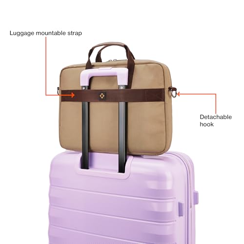 Image of Nasher Miles Briefcase & Messenger Bag | Lightweight PU & Polyester with Adjustable Strap, Fits Laptop | Ideal for Office & Travel | for Men & Women