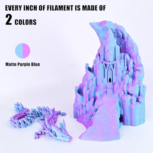 Image of OVV3D PLA Filament 1.75mm, Matte Macaron PLA 3D Printer Filament,Dual Color PLA Sky Blue and Purple, + /-0.02mm 1kg