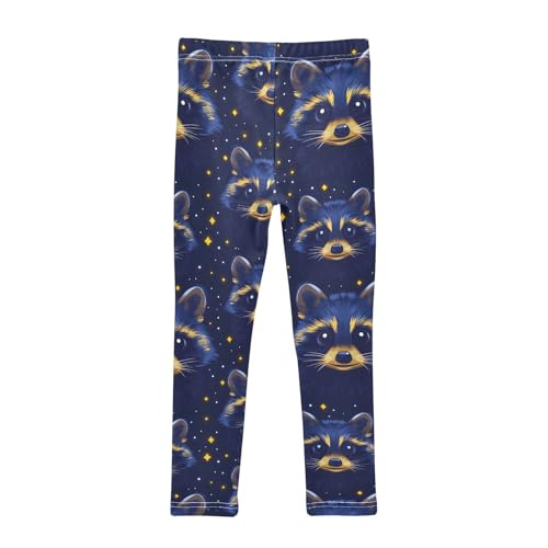 Raccoon Starry Night Girls Leggings Soft Stretch Workout Yoga Dance Pants for Kids Casual Tights2