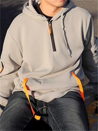 Weighted Hoodie For Anxiety, Quarter Zip Pullover Men Long Sleeve Workout Hoodie, Winter Workout Jacket Sweater Coats2