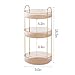 SiiMMM 360° Rotating Makeup Organizer for Vanity - 3 Tier Perfume Organizer with Large Capacity - Skincare Organizer for Bathroom Counter - Space-Saving Cosmetic Storage for Dresser Countertop (Gold)