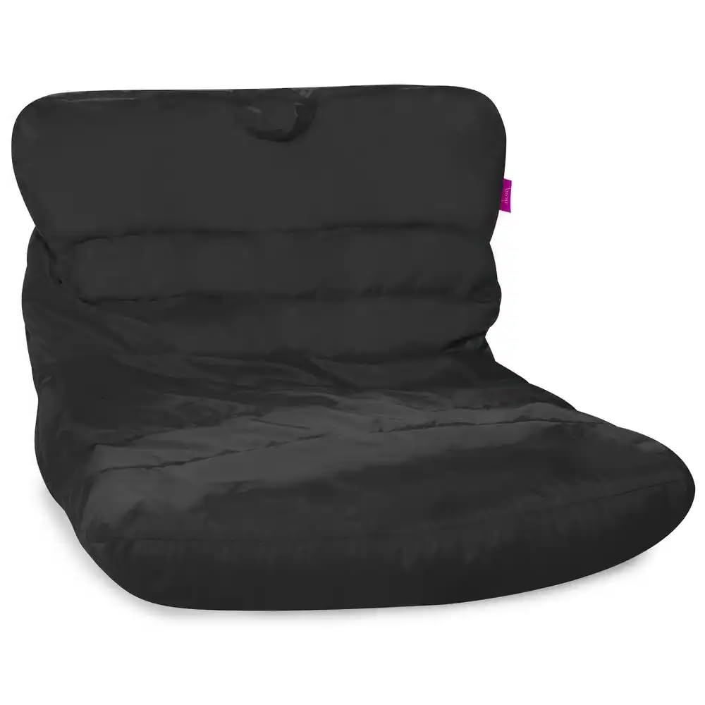 36' Large Adult Kids & Teen Bean Bag Chair Lounger with Super Soft Plush Fluffy Seat | Pretty Jet Black Color All Seasons | Lightweight Stuffed Flexible Durable | Supportive & Comfy