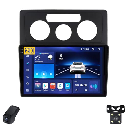 2K Radio para Coche para Volkswagen Caddy 2K 3 III 2004-2010 Pantalla Táctil Android Estéreo para Coche 9-Inch/CarPlay/Android Auto/WiFi/RDS FM Am/GPS/SWC/Cámara Visión Trasera(M400S 2K)