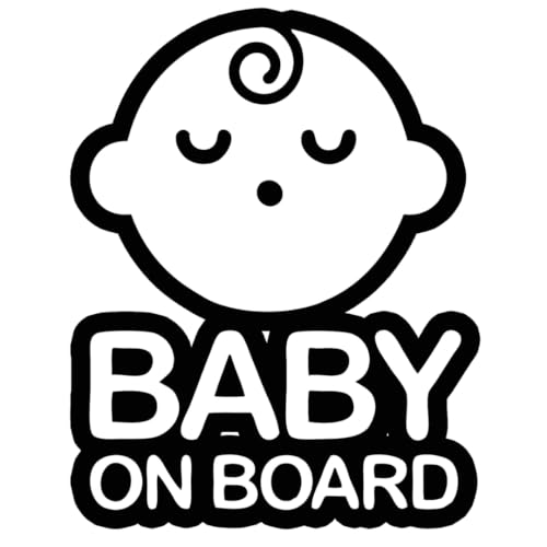 Image of TOTOMO Baby on Board Sticker for Car - Window Decal, Bumper Sign for New Parents, Durable Waterproof Safety Warning Sign for SUV Truck Minivan - Sleeping Boy, 1 Pack