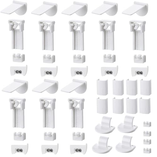 HAPPOW 8 Kit 48 Stück Plissee Ersatzteile Klemmfix Halterung Plissee Halterung Klemmträger mit Klemmhalterung Abdeckung 2mm Stopfen Ideal für die einfache Montage ohne Bohren