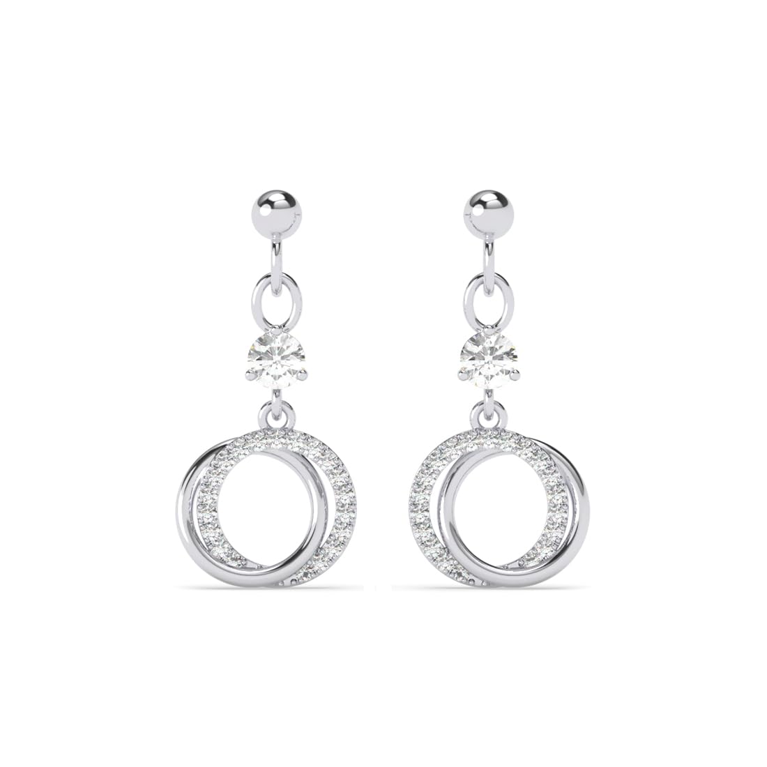 CLARA 925 Sterling Silver Circle of Joy Dangler Earrings | Platinum Plated, Swiss Zirconia | Gift for Women and Girls (B0D9CYWMF5) Amazon Price History, Amazon Price Tracker