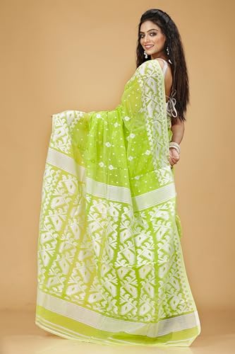Image of OISHANI SAREE GHOR Women's Traditional Bengal Cotton Silk Soft Jamdani Saree - Beautiful design and Quality - Without Blouse Piece