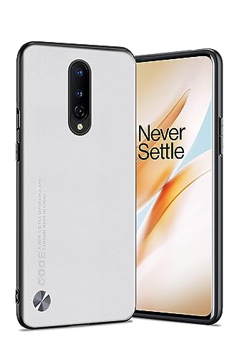 Puxssul Funda para OnePlus 8, Funda de Cuero Sintético de TPU, Antichoque Antideslizante Ultraligero para OnePlus 8 Funda, para Hombres Mujeres (Blanco)