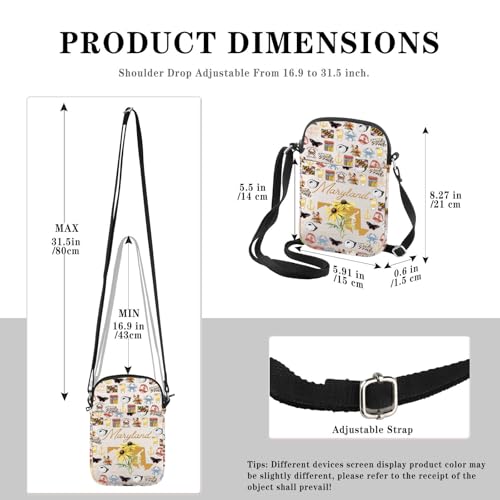 GJTIM Maryland Travel Gift Maryland Bachelorette Party Gift Maryland Souvenirs Gift Maryland Travel Crossbody Bag2