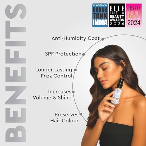 Image of Mintree Magic Coat Anti Humidity Hair Spray for Blow Dry & Styling with Anti Frizz Control, Heat & UV Protection, Adds Volume | Lightweight Non-Sticky Formula for All Hair Types | 30 ml