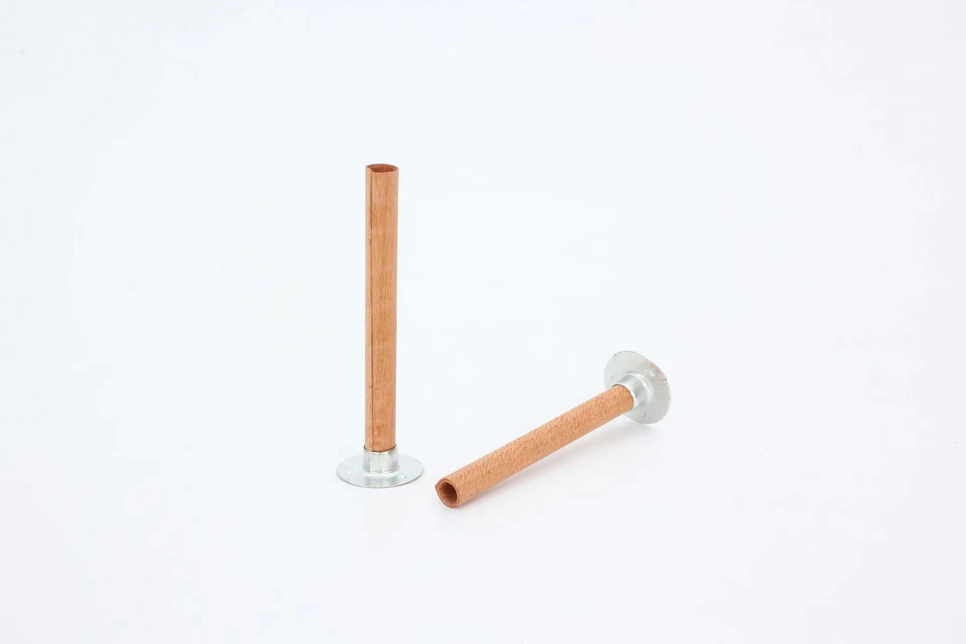 10 Sets 60–120 mm große Dochte aus Holz in Rohrform zur Kerzenherstellung mit Dochthalter Metall for rauchfreie Sojakerzen, Crackle-Holz(15 * 120mm)