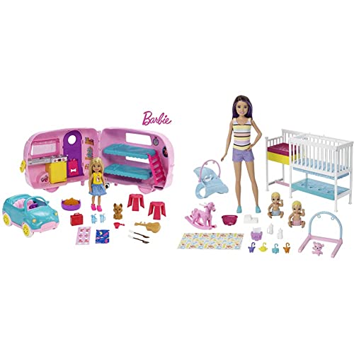 Mattel Barbie Chelsea Muñeca Y Su Caravana, con Perrito Y Accesorios ( Fxg90) + Skipper Hora De La...