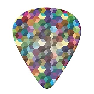 Abstrait Color Cubes Lot de 6 médiators Violet pour guitare acoustique, guitare électrique, basse, ukulélé – Fin, moyen… - Les Beatles, Paul McCartney, John Lennon, RIngo Starr, George Harrison Abstrait Color Cubes Lot de 6 médiators Violet pour guitare acoustique, guitare électrique, basse, ukulélé – Fin, moyen… – Image 3