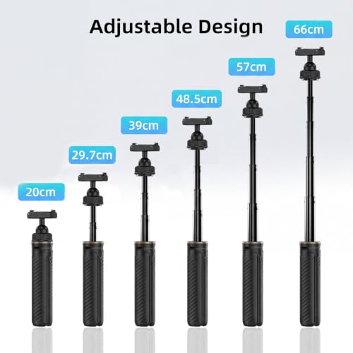 Image of Celfiexpt 66cm Extendable Action Camera Tripod with Integrated Magnetic Quick-Release Mount, 360 Adjustable Ball Head, Camera Stand for DJI Osmo Action 3 /4 /5 Pro & Osmo 360 (Camera Not Included)