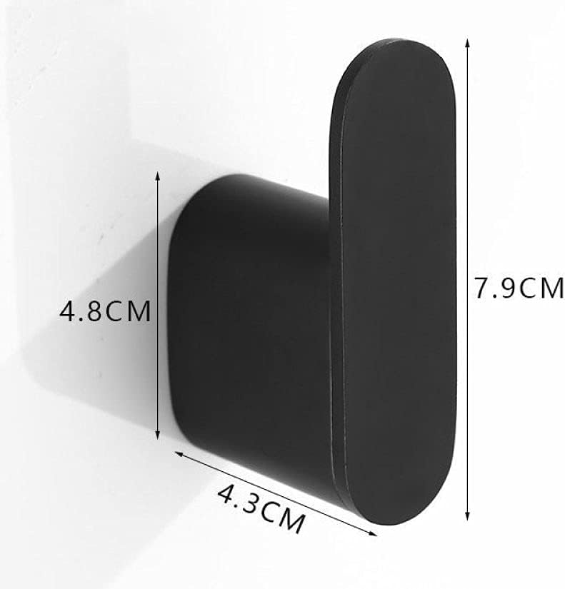 Black Stainless Steel Robe Hook Wall Mounted Towel Hook Clothes Hook Bathroom Hardware Hooks Chrome U Small Style