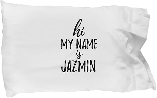 Miniatura 1 de Hi My Name is Jazmin Pillowcase Funny Meet Up Gift Personalized Name Pillow Cover Case 20x30