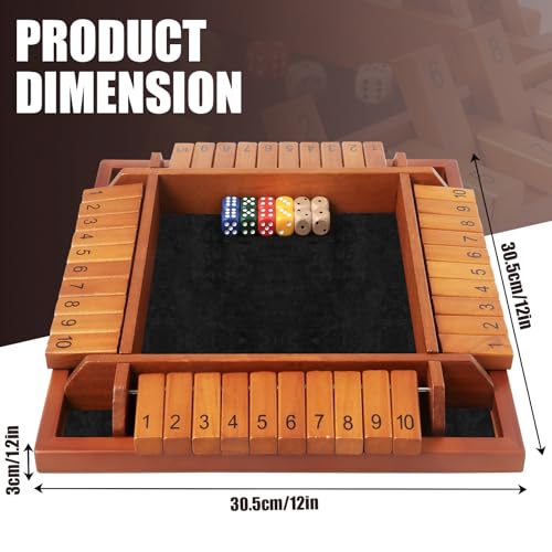 Shut The Box juego de mesa de madera para 4 jugadores miniatura 4