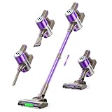 WLOTPO Vacuum Cleaners for Home,Cordless Vacuum Cleaner,Lightweight Stick Vacuum Cordless Rechargeable,Self-Standing Design,LED Touch Screen,Vacuum for Hardwood Floors,Carpet,Pet Hair(Blue Purple)