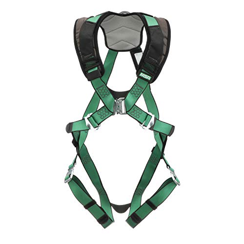MSA 10206101 V-Form+ Full Body Safety Harness - Size: Medium, D-Ring Configuration: Back, Quick Connect Leg Straps, With Shoulder Padding, Full Body Harness
