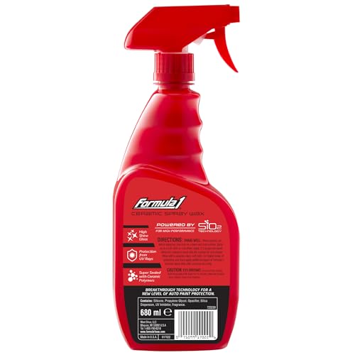 Image of Formula 1 Ceramic Spray Car Wax, Ultimate Glossy Shine and Protection for All Car Surfaces, Long-Lasting Ceramic Finish, Quick & Easy Application 680ml
