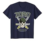 Sombrero de Paja Pirate Hunter Roronoa Zoro Logo Anime Niños Camiseta, Niños, Azul Marino, 12 años