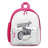 Mochila Infantil Estampada Bolsa Escolar Guarderia Mochila Casual Pequeña Personalizada para Niñas y Niños Moto Retro