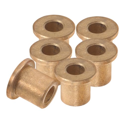ULTECHNOVO 6pcs Flanged Copper Sleeve Bearings Wrapped Bushing System 6x10x12/14x2mm for Industrial Equipment Power Transmission and Machinery Applications