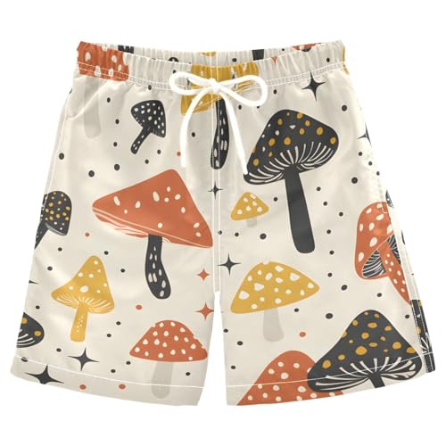 Mushroomcore Boys Swim Trunks, Quick Dry Toddler Beach Shorts Boy Swimwear Bathing Suit