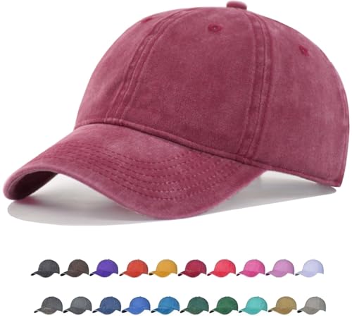 Image of TSSGBL Vintage Cotton Washed Baseball Cap S to XXL Unstructured Low Profile Adjustable Distressed Dad Hat for Men Women