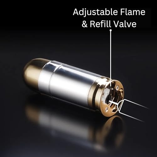 Encendedor antorcha azul de 3 pulgadas plateado y dorado miniatura 3