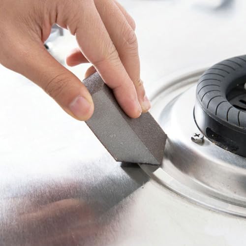Image of GARVALON Heavy Duty Sponge: 10pcs Emery Sponge Brush Eraser Scrub Pot Cleaning Pads Rust Sand Scrubbers Household Cleaning Tools for Removing Rust Kitchen Supplies