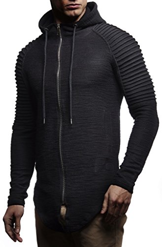 Leif Nelson Men's Slimfit Long Hooded Jacket | Modern Stylish Full Zip Longsleeve Sweatshirt3