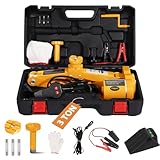 TYAYT Electric Car Jack 3 Tons /6600 lbs 12V Electric Scissor Jack, Portable Car Jack for Sedan, SUV Tire Change Replacement with Remote Control (Yellow)