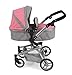 Bayer Chic 2000 593-57 Yolo - Passeggino combinato per bambole, colore: Grigio/Rosa