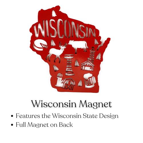 Imán decorativo Wisconsin 3 x 3.75 pulgadas miniatura 3