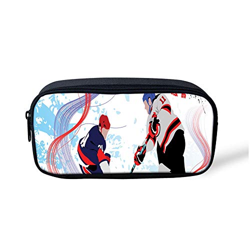 SEANATIVE Federmäppchen für Kinder, Jungen, Eishockey-Federmäppchen für Mädchen, Geschenk, leicht, mit Reißverschluss Cover