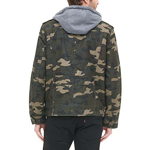 Image of Levi's Men's Washed Cotton Hooded Military Jacket (Regular & Big & Tall Sizes)