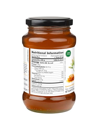 Image of INDIGENOUS HONEY Pure Rosewood Shisham Honey Raw Organic 17.64 oz Glass Jar | Natural Sweetener Unprocessed Unpasteurized Unheated Honey Pack of 1