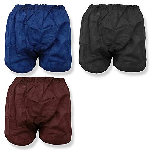 使い捨て/30枚入【紙パンツ】男女兼用/ペーパートランクス 紺/茶/黒(各色10枚入)フリーサイズ(エステサロン、マッサージ店に/旅行・入院・災害時・介護用にも/紙ショーツ、 ペーパーショーツ、ペーパーパンツ)