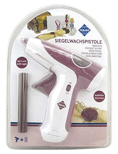 Pebaro Pistolet à cire sans fil avec bâtons pour créer des sceaux de cire 26 x 18,5 x 5 cm