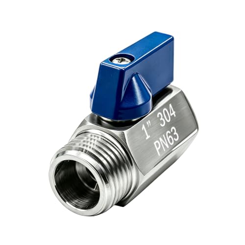 Image of Beduan 1 NPT Mini Ball Valve 304 Stainless Steel Female x Male NPT Thread Shut-Off Valve(Pack of 1)