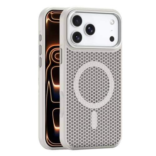Sanlinba iPhone 17pro max対応 ケース MagSafe対応 冷却 放熱 マット 薄型 メッシュ 耐衝撃 マグネット ケース ワイヤレス充電対応 エッジの滑り止め 指紋防止