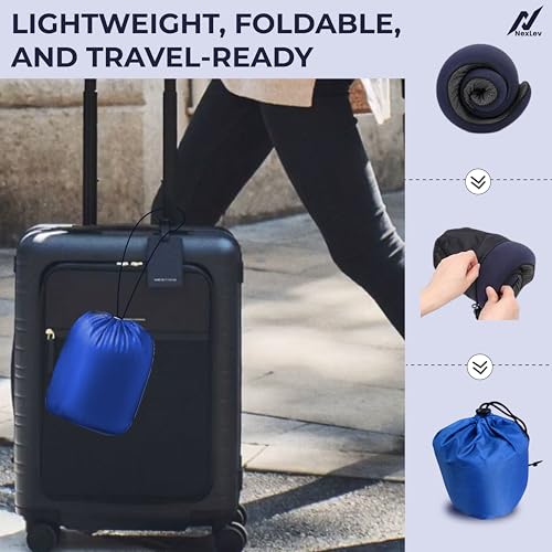 Image of nexlev Travel Neck Pillow | Orthopedic Premium Memory Foam | for Airplane, Car, Train, Office use & Cervical Pain | Machine Washable | 360 Support | Carry Pouch for Storage | NP-06