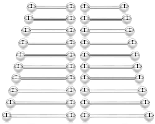 Vitaltyextracts Nipple Piercing Jewelry Surgical Steel Barbells 14G Nipple rings Stainless Steel Bridge Tongue Ring for Women Men