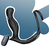 Guspiun 2 in 1 Penis Analvibratoren für Mann Erotik Analplug Prostata Stimulator mit 3 Elektroschocks und 7 Vibrationsmodi Abnehmbar Cockring Buttplug Massagegerät Paare Fernbedienung Sexspielzeug